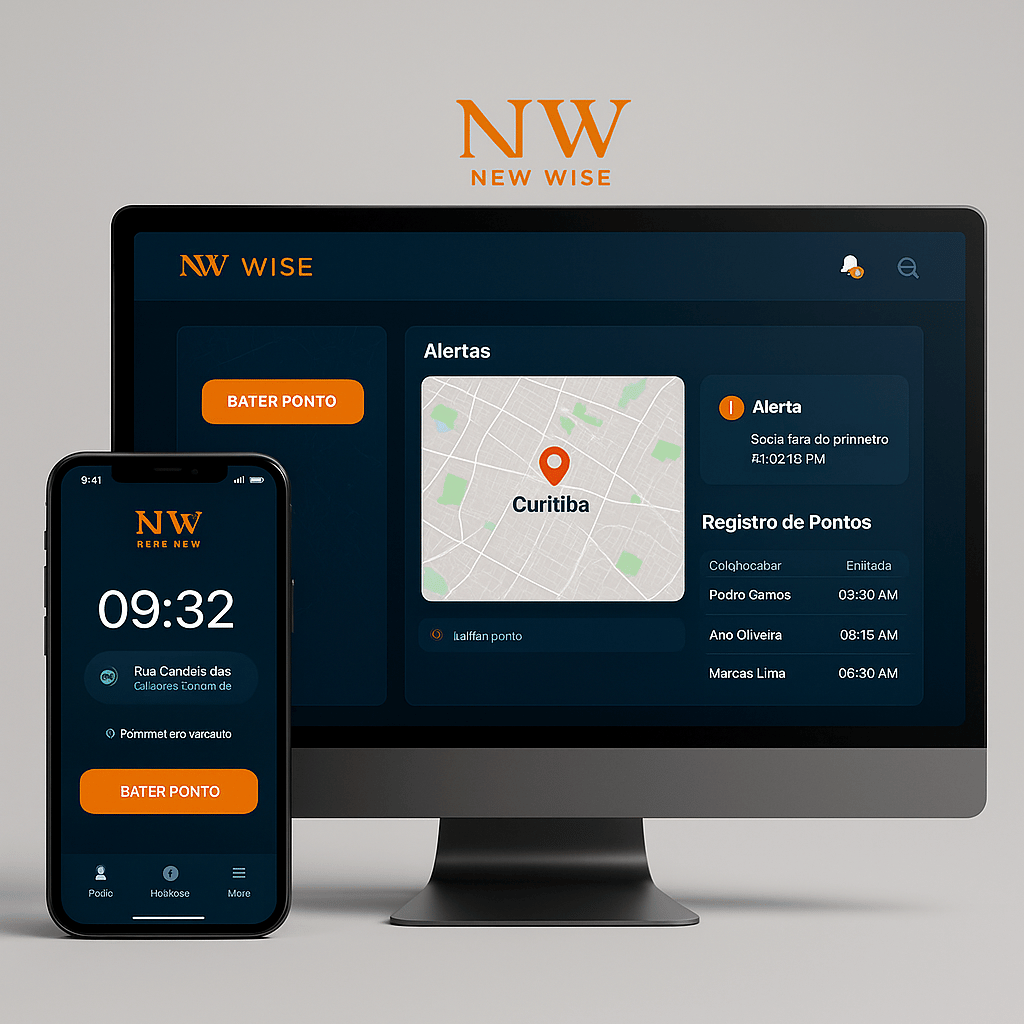 Mockup do sistema New Wise